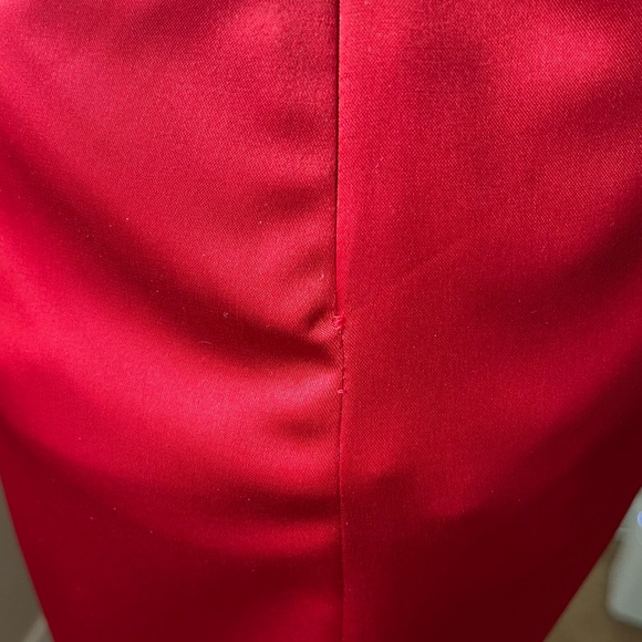 Adrianna Papell Red Satin Cocktail Dress - Picture 5 of 7